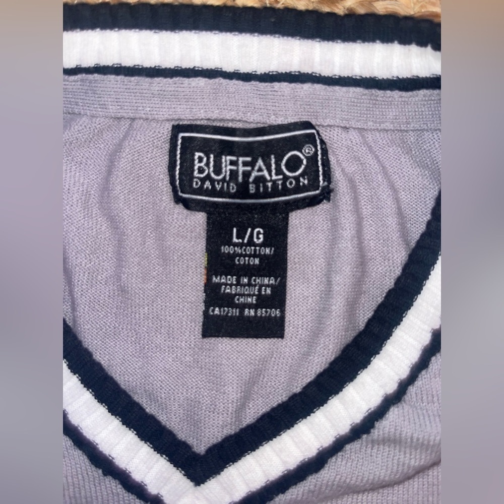 Women’s Buffalo VTG Knit Preppy -Logo -Crest Collegiate Sweater Vest -EUC Sz L - Picture 10 of 13
